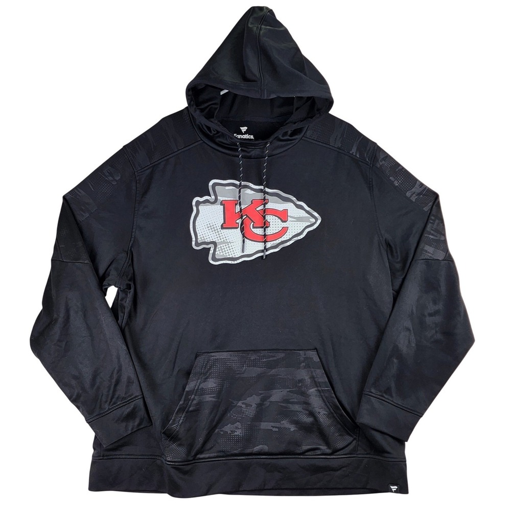Kansas City Chiefs Fanatics NFL Hoodie Mens 3XL Black Camo Pullover‎ Sportswear